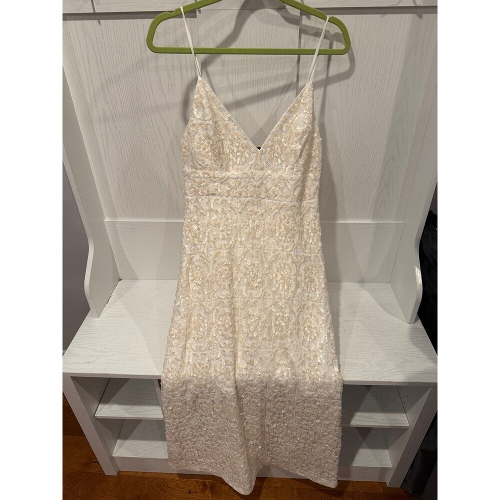 Express size 8 cream sequin dress gown bridal bride NEW NWT